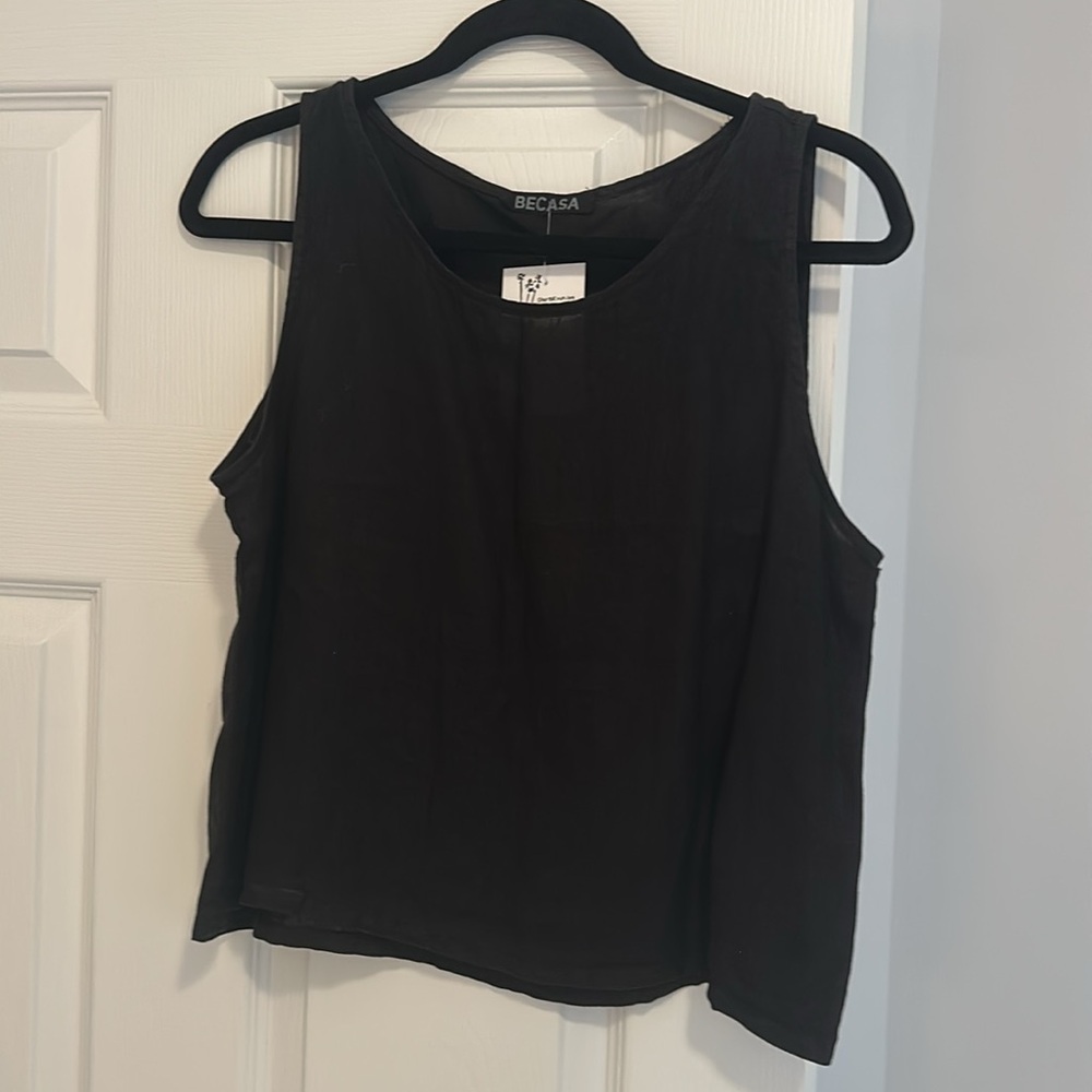 BECASA NWT Linen tank top small